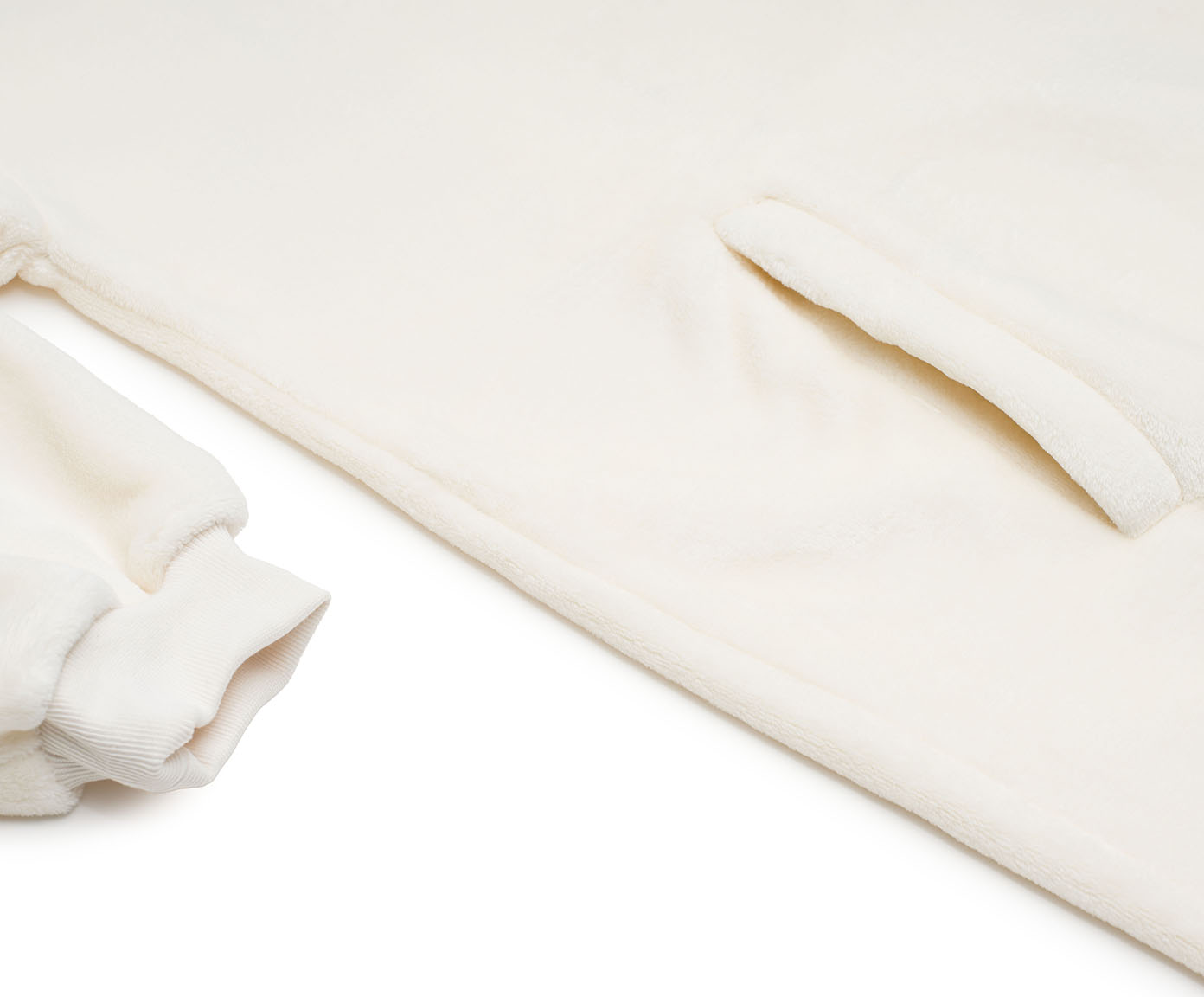 Couverture à capuche blanc cassé