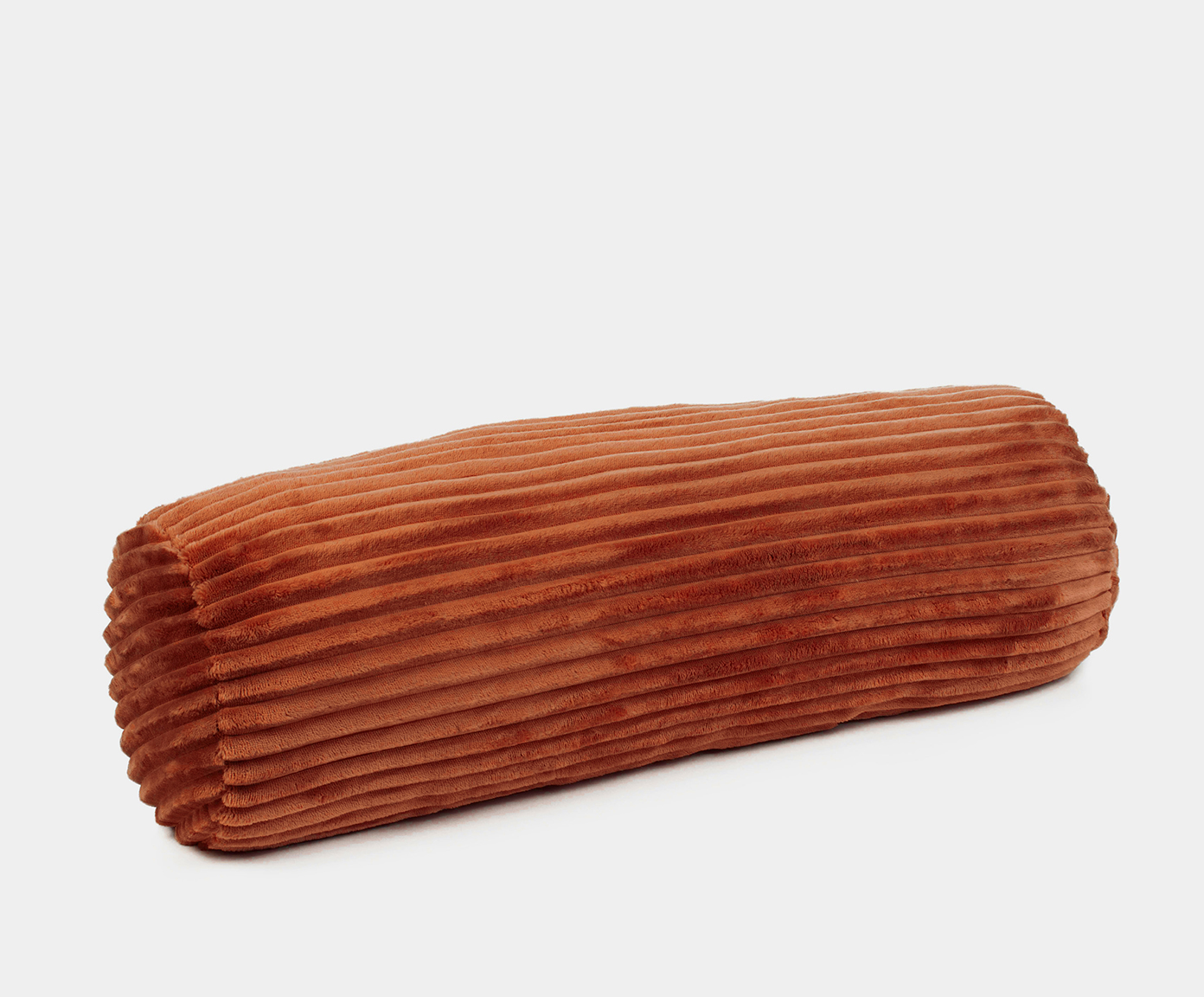 Coussin cylindrique (rempli) Cord Optik 70x22 cannelle