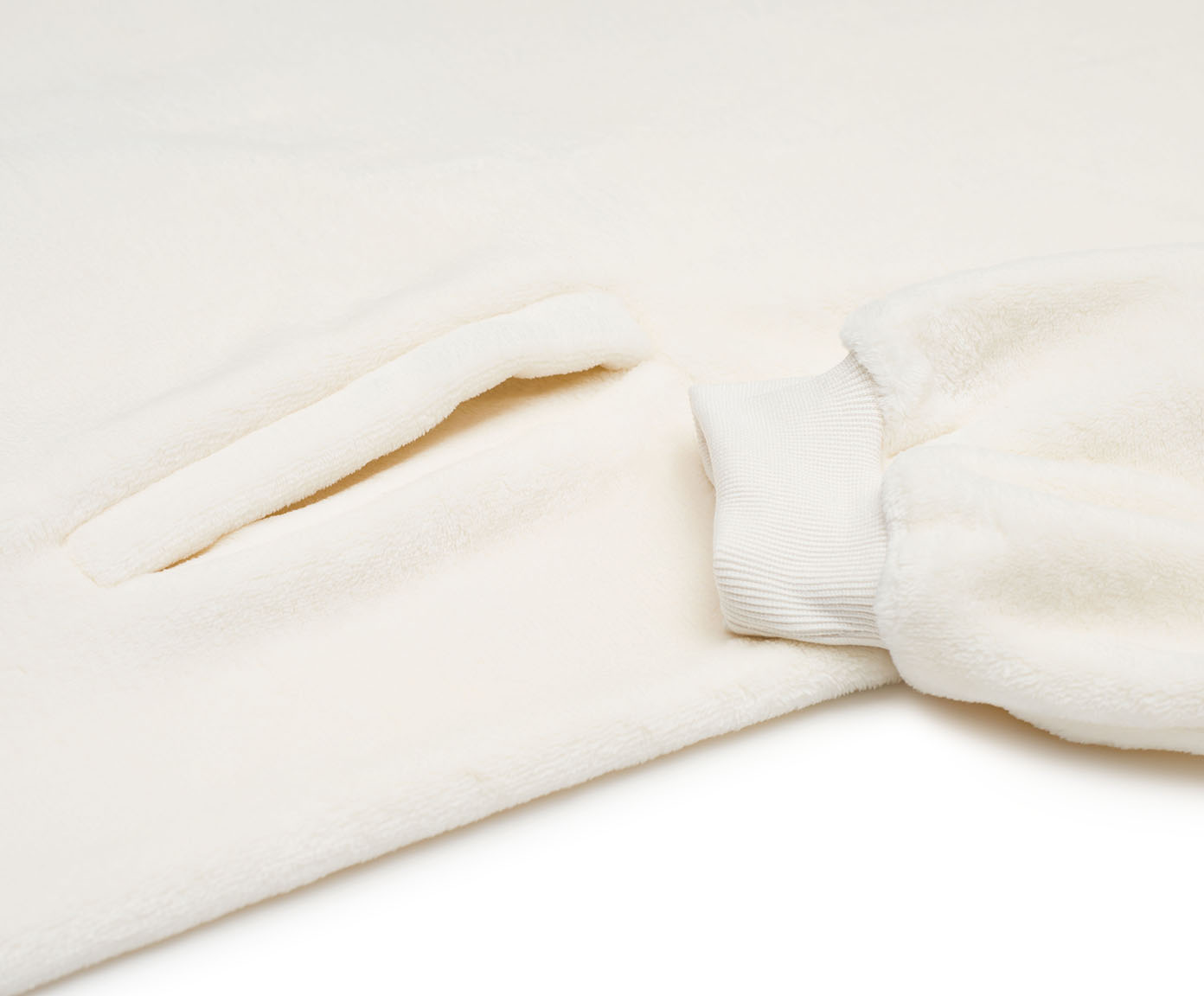 Couverture à capuche blanc cassé