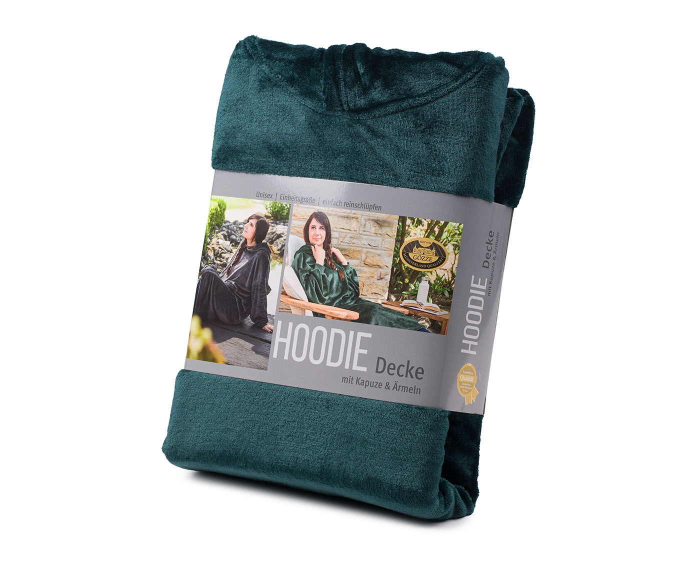 Couverture à capuche vert foncé