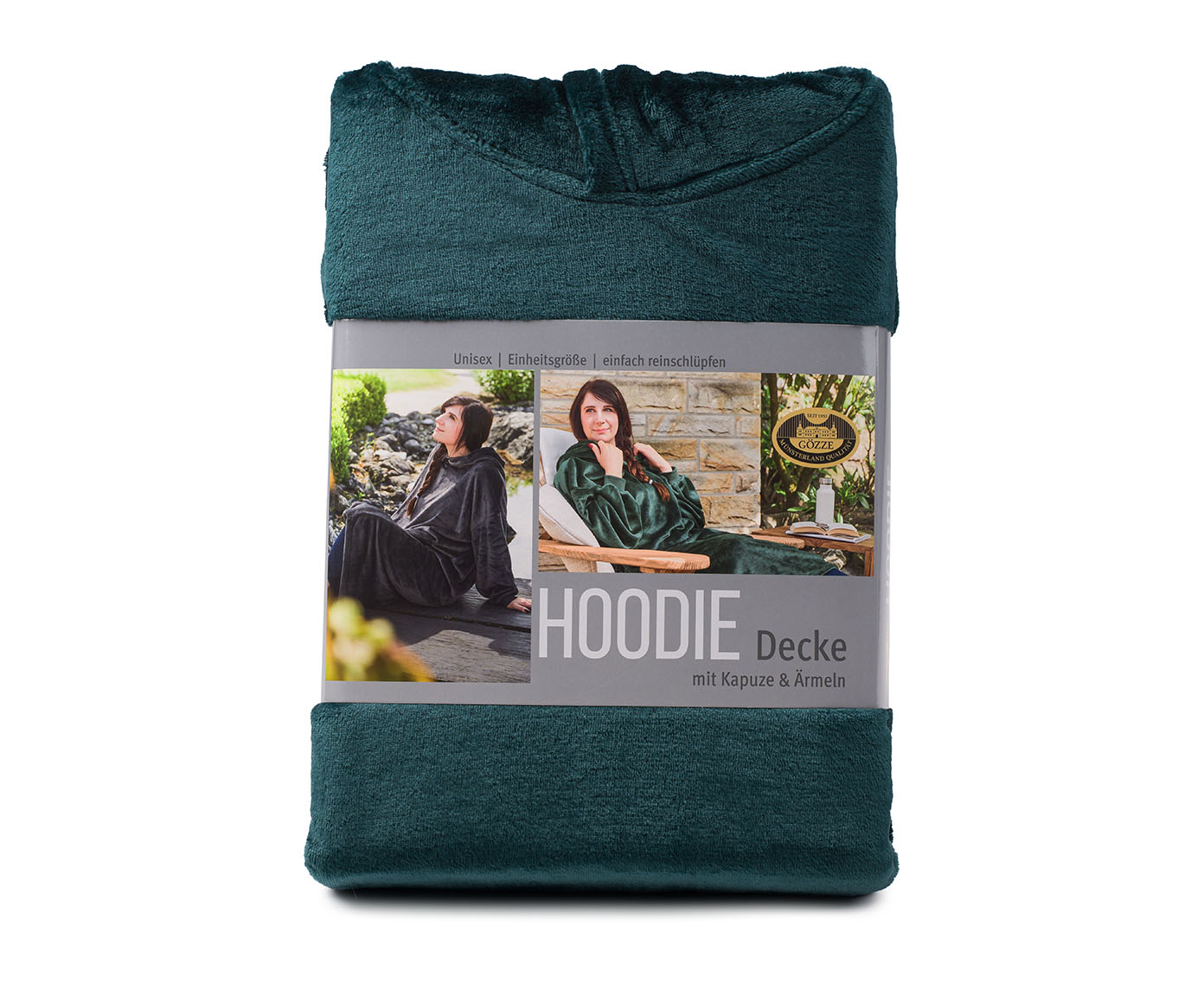 Couverture à capuche vert foncé